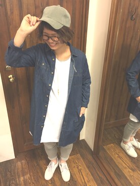 「アイテム（シャツワンピース）」を使った、たなさんさん（レディース・163cm・20代）の春コーディネート