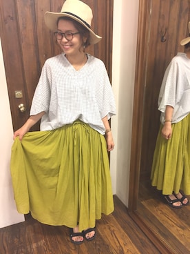 「CALINER（カリネ）のアイテム」を使った、たなさんさん（レディース・163cm）の夏コーディネート