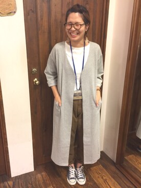 「CALINER（カリネ）のアイテム」を使った、たなさんさん（レディース・163cm）の秋コーディネート