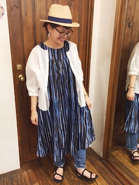 「CALINER（カリネ）のアイテム」を使った、たなさんさん（レディース・163cm）の夏コーディネート