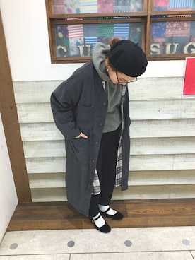 「アイテム（シャツワンピース）」を使った、たなさんさん（レディース・163cm・20代）の冬コーディネート
