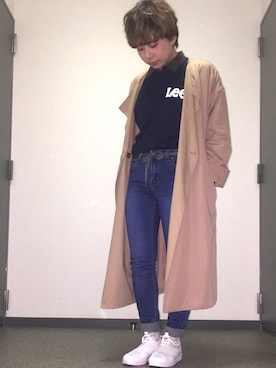 「LEE」｜「アイテム（トレンチコート）」を使った、anさん（レディース・151cm）の春コーディネート
