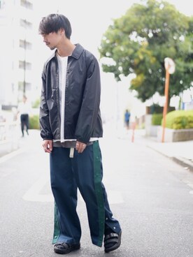 「MYne（マイン）のアイテム（ナイロンジャケット）」を使った、Makoto Kawabayashiさん（メンズ・175cm）の夏コーディネート