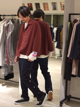 「STUDIOUS(ステュディオス)のアイテム(パンツ)」を使った、Makoto Kawabayashiさん(メンズ・175cm)の夏コーディネート