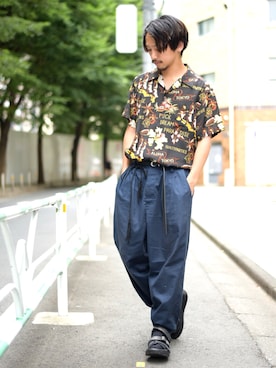 「MIHARAYASUHIRO（ミハラヤスヒロ）のアイテム」を使った、Makoto Kawabayashiさん（メンズ・175cm）の夏コーディネート