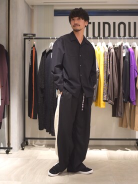 「MYne（マイン）のアイテム（シューズ）」を使った、Makoto Kawabayashiさん（メンズ・175cm）の夏コーディネート