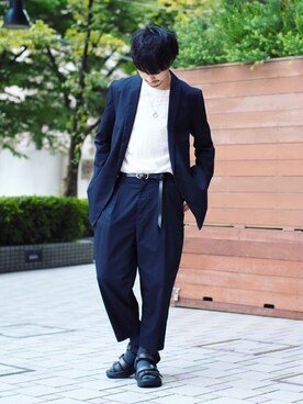 「STUDIOUS（ステュディオス）のアイテム（アクセサリー）」を使った、Makoto Kawabayashiさん（メンズ・175cm）の夏コーディネート
