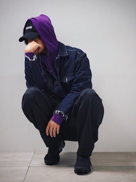 「MYne（マイン）のアイテム（パーカー）」を使った、Makoto Kawabayashiさん（メンズ・175cm）の秋コーディネート