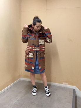 「HYSTERIC GLAMOUR（ヒステリックグラマー）のアイテム（ダッフルコート）」を使った、madokaさん（レディース・158cm）の冬コーディネート