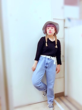 「OZOC（オゾック）のアイテム（ピアス（両耳用））」を使った、ア オ ピ ♩さん（レディース・153cm）の春コーディネート