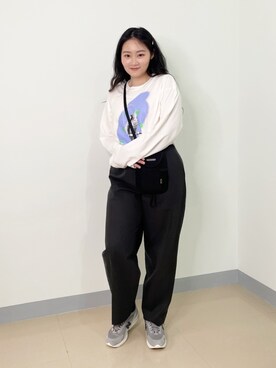 「thisisneverthat（ディスイズネバーザット）のアイテム（ショルダーバッグ）」を使った、Mooseさん（レディース・164cm）の春コーディネート