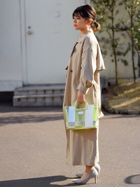 「アイテム（パンプス、グレー系）」を使った、chinamioyamaさん（レディース・150cm）の春コーディネート