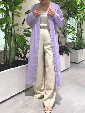 「URBAN RESEARCH（アーバンリサーチ）のコットンガウンワンピース（ワンピース）」を使った、08smyさん（レディース・154cm）の春コーディネート