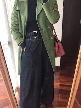 「working style」｜「アイテム（ピーコート）」を使った、微博@Hi- -樱桃小丸子さん（レディース・167cm）の秋コーディネート