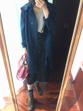 「working style」｜「アイテム（ダッフルコート）」を使った、微博@Hi- -樱桃小丸子さん（レディース・167cm）の秋コーディネート