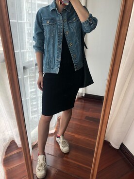 「Guess（ゲス）のアイテム（ワンピース/ドレス）」を使った、微博@Hi- -樱桃小丸子さん（レディース・168cm）の秋コーディネート