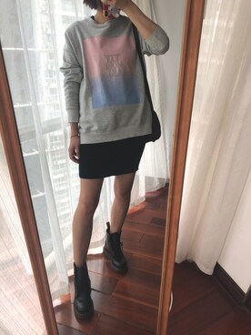 「PULL&BEAR（プルアンドベア）のアイテム（パーカー）」を使った、微博@Hi- -樱桃小丸子さん（レディース・168cm）の秋コーディネート