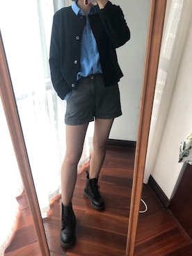 「suncoo paris（スンクーパリ）のアイテム（ジャケット/アウター）」を使った、微博@Hi- -樱桃小丸子さん（レディース・168cm）の秋コーディネート