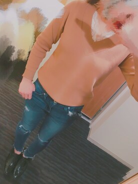 「Honeys（ハニーズ）のアイテム（タンクトップ）」を使った、kyo.さん（レディース・154cm）の冬コーディネート