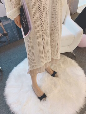 「STACCATO（スタッカート）のアイテム（パンプス、シルバー系）」を使った、忷弟_钟w倪さんの春コーディネート