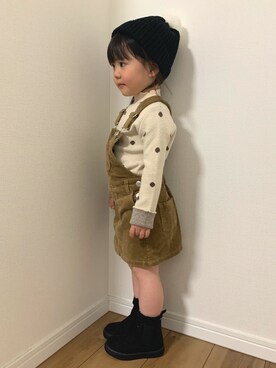 「秋サロペ2018たけのこ派」｜sk_0914さん（キッズ・90cm）の秋コーディネート