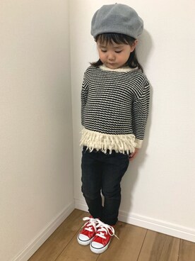 「H&M（エイチ・アンド・エム）のアイテム（その他パンツ）」を使った、sk_0914さん（キッズ・90cm）の冬コーディネート