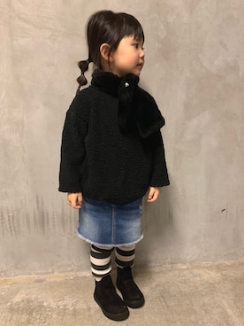 「アイテム（スカート）」を使った、sk_0914さん（キッズ・90cm）の冬コーディネート