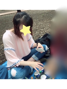 「ピクニック」｜「アイテム（雑貨/ホビー）」を使った、こつめさん（レディース・154cm）の夏コーディネート