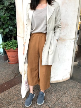 「NET（ネット）のアイテム（チェスターコート）」を使った、AsHさん（レディース・165cm）の春コーディネート