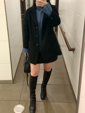 「ロングブーツ」｜CHIKAさん（レディース・156cm）の秋コーディネート