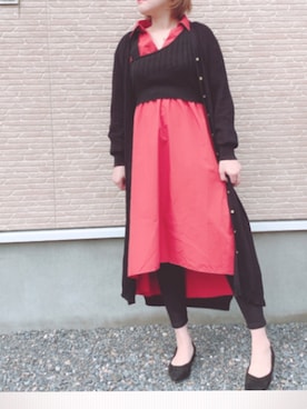 「CECIL McBEE（セシルマクビー）のアイテム（シャツワンピース）」を使った、maaa31yuoさん（レディース・155cm）の秋コーディネート