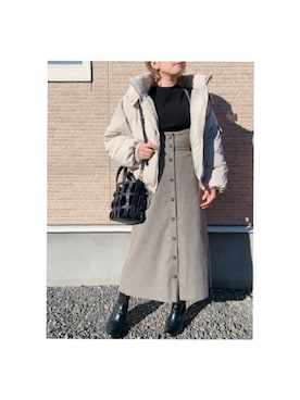 「fifth（フィフス）の中綿ショートダウンコート（ダウンジャケット/コート）」を使った、maaa31yuoさん（レディース・155cm）の冬コーディネート