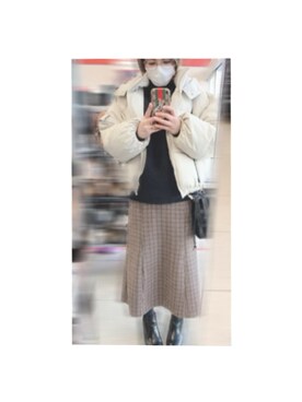 「fifth（フィフス）の中綿ショートダウンコート（ダウンジャケット/コート）」を使った、maaa31yuoさん（レディース・155cm）の冬コーディネート
