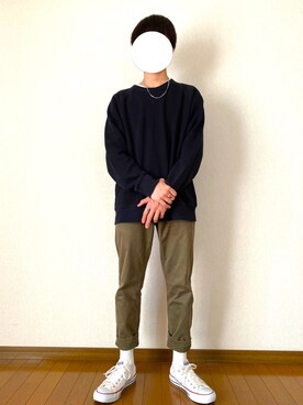 「ストーンマーケットのアイテム（ネックレス、シルバー系）」を使った、Kitさん（メンズ・162cm）の春コーディネート