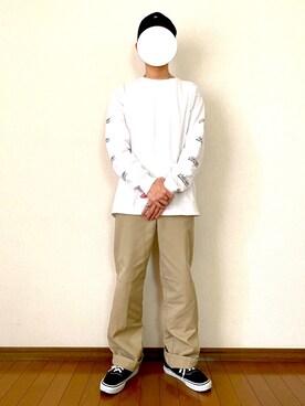 「14+（イチヨンプラス）のアイテム（キャップ、ブラック系）」を使った、Kitさん（メンズ・162cm）の春コーディネート