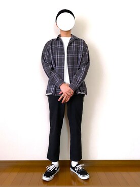 「HARE（ハレ）のアイテム（シャツ/ブラウス、グレー系）」を使った、Kitさん（メンズ・162cm）の春コーディネート