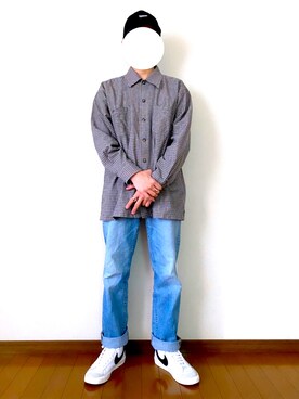 「14+（イチヨンプラス）のアイテム（キャップ、ブラック系）」を使った、Kitさん（メンズ・162cm）の春コーディネート