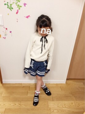 「axes femme（アクシーズファム）のアイテム（パンツ）」を使った、tommy♡さん（キッズ・110cm）の春コーディネート