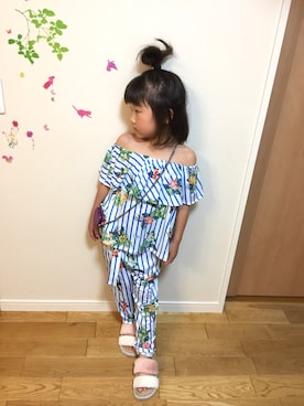 「stradivarius（ストラディバリウス）のアイテム」を使った、tommy♡さん（キッズ・110cm）の春コーディネート