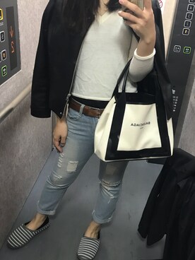 「EGOIST（エゴイスト）のアイテム（ニット/セーター）」を使った、mさん（レディース・160cm）の秋コーディネート