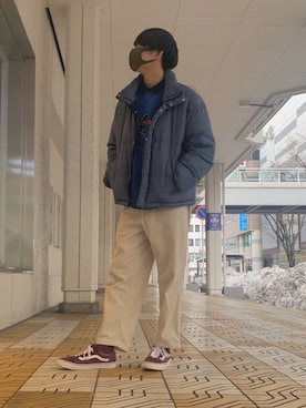 「WEGO（ウィゴー）のアイテム（ダウンジャケット/コート）」を使った、msk221110さん（メンズ・181cm）の冬コーディネート