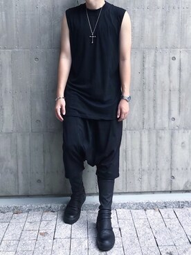 「IMMENSE（イメンス）のアイテム」を使った、Yenさん（メンズ・175cm）の秋コーディネート