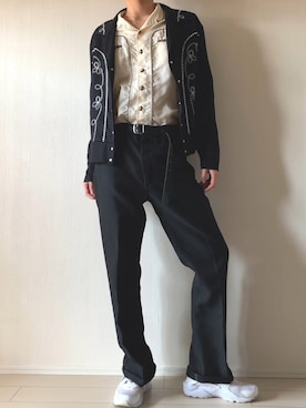 「ウエスタンシャツ」｜「アイテム（その他アウター）」を使った、Rさん（メンズ・182cm）の春コーディネート