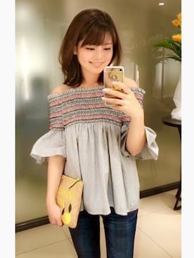 「アイテム（クラッチバッグ）」を使った、Ⓜ︎on🅰さん（レディース・155cm）の夏コーディネート