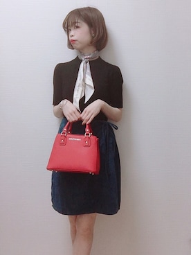 「サッチェルバッグ」｜「アイテム（その他）」を使った、りりさん（レディース・147cm）の春コーディネート