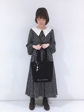 「メゾンドフルールプチローブ」｜「アイテム（アクセサリー）」を使った、りりさん（レディース・147cm）の秋コーディネート