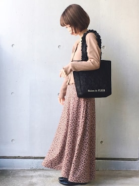 「Maison de FLEUR（メゾンドフルール）のアイテム」を使った、りりさん（レディース・147cm）の秋コーディネート