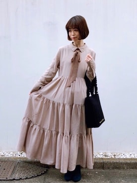 「Maison de FLEUR（メゾンドフルール）のアイテム」を使った、りりさん（レディース・147cm）の冬コーディネート