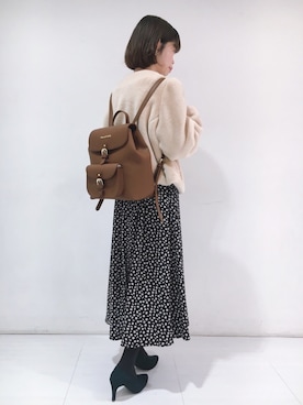 「Maison de FLEUR（メゾンドフルール）のアイテム（その他アウター）」を使った、りりさん（レディース・147cm）の冬コーディネート