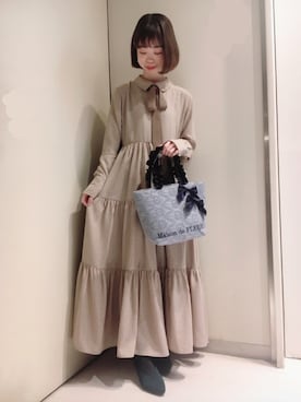 Maison De Fleur メゾンドフルール の レースリボンフリルハンドルトートバッグ トートバッグ Wear